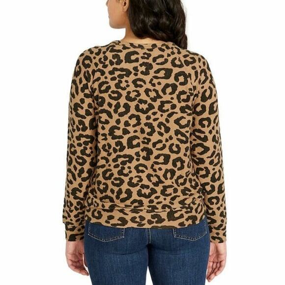 New Buffalo Women's Ultra Soft Leopard Print Cozy Pullover Top Sweater - Picture 2 of 7